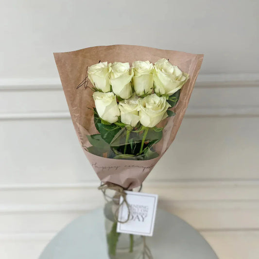 White rose bouquet by Flower House Lahore