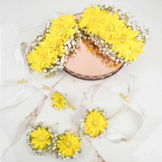 Yellow Floral Jewelry Set Flower House