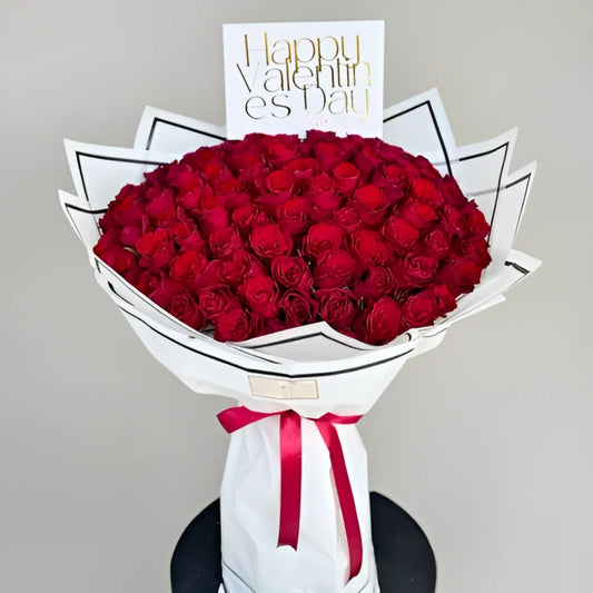 Crimson Elite 25 red roses bouquet by Flower House