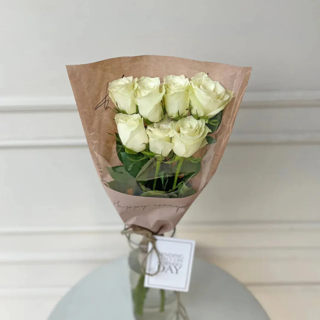 White rose bouquet by Flower House Lahore