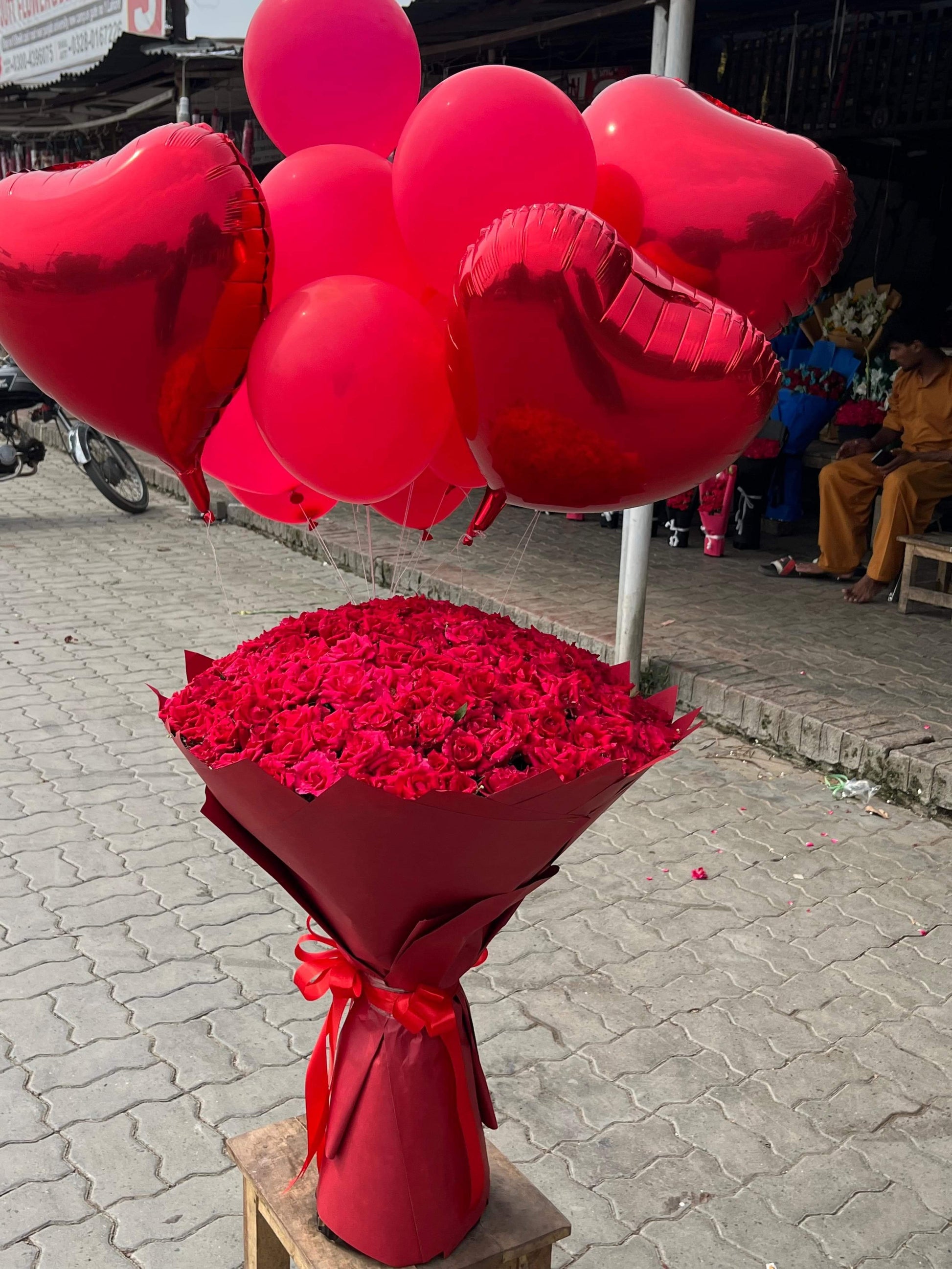 Beautiful Red Lovebug Bouquet featuring 250 fresh red roses